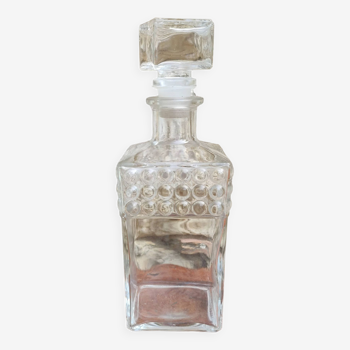 old glass whiskey decanter