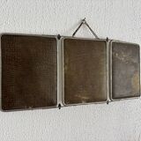 Miroir vintage 1930 triptyque barbier cristal biseauté- 25 x 58 cm