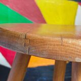 Vintage blond wooden stool