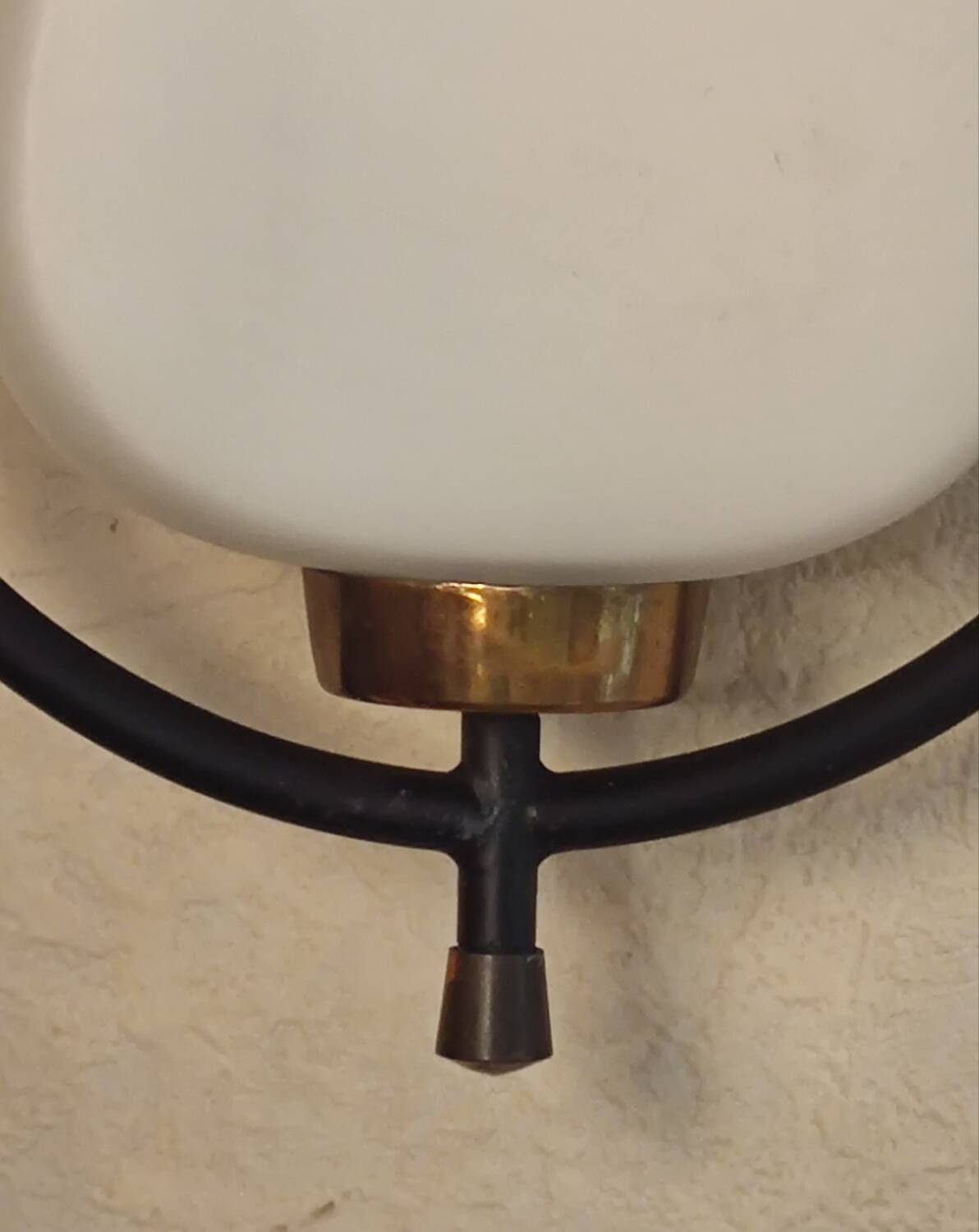 Old Arlus Pendant Lamp/Opaline Metal/1950s/Design Lighting