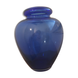 Vase verre bleu