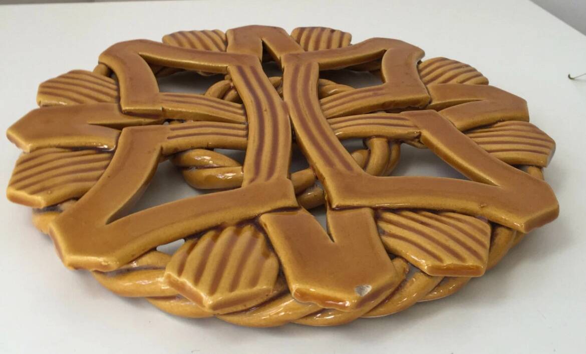 Vintage 1950s Barbotine Trivet