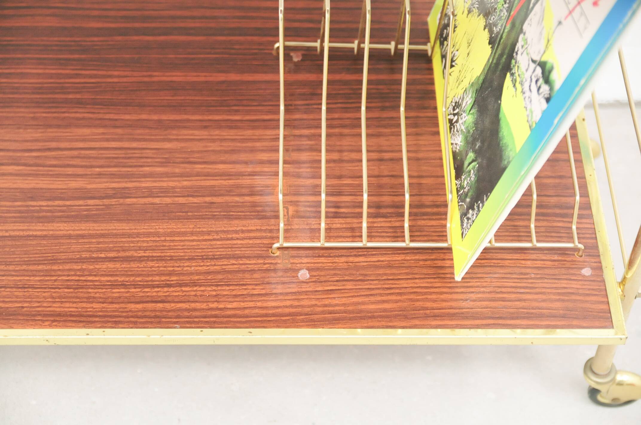 brass vintage LP trolley