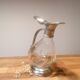 Carafe canard en verre et étain