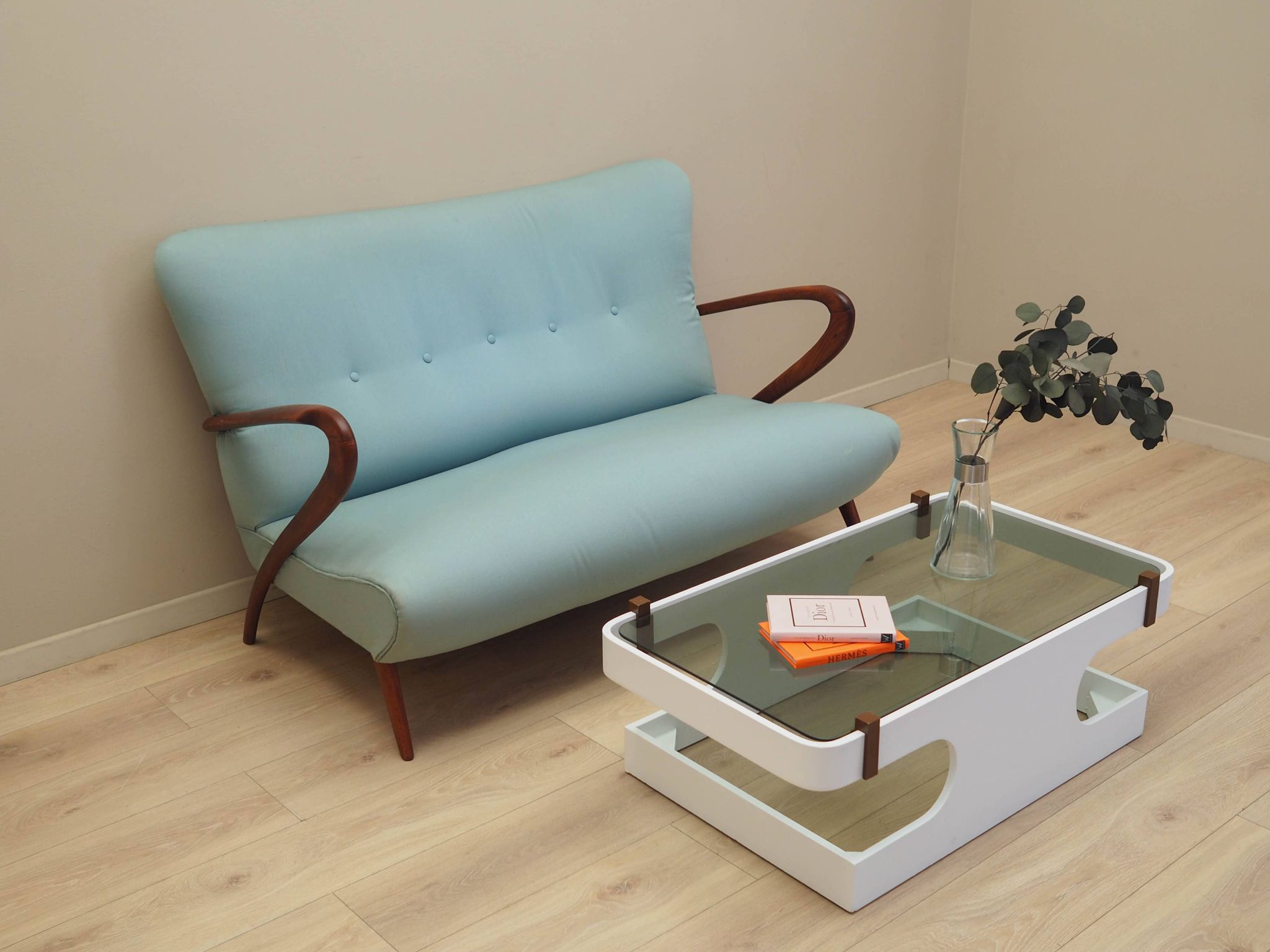 Glass coffee table, Italian design, 1970s, manufactured in Italy