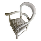 Low wooden children's chair with canework