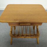 Bamboo and rattan bedside table from the 60s/70s