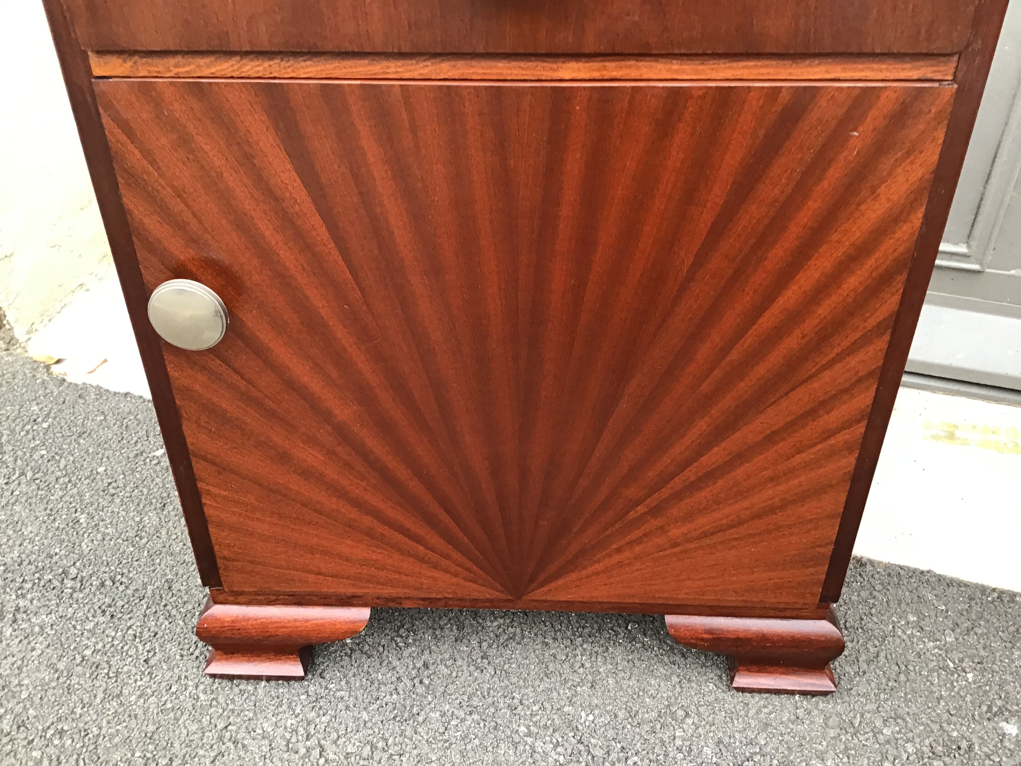 Paire de chevets art deco vintage 1940 acajou