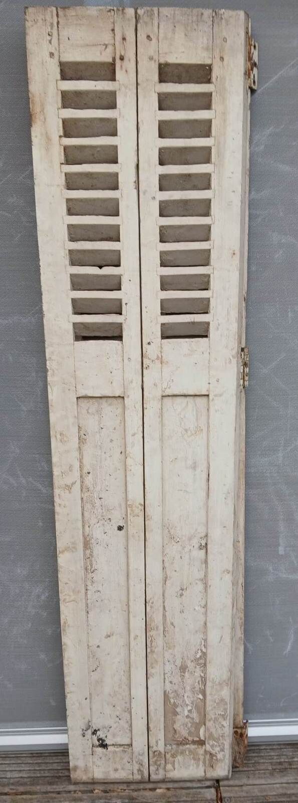 Set of 10 vintage wooden double shutters.