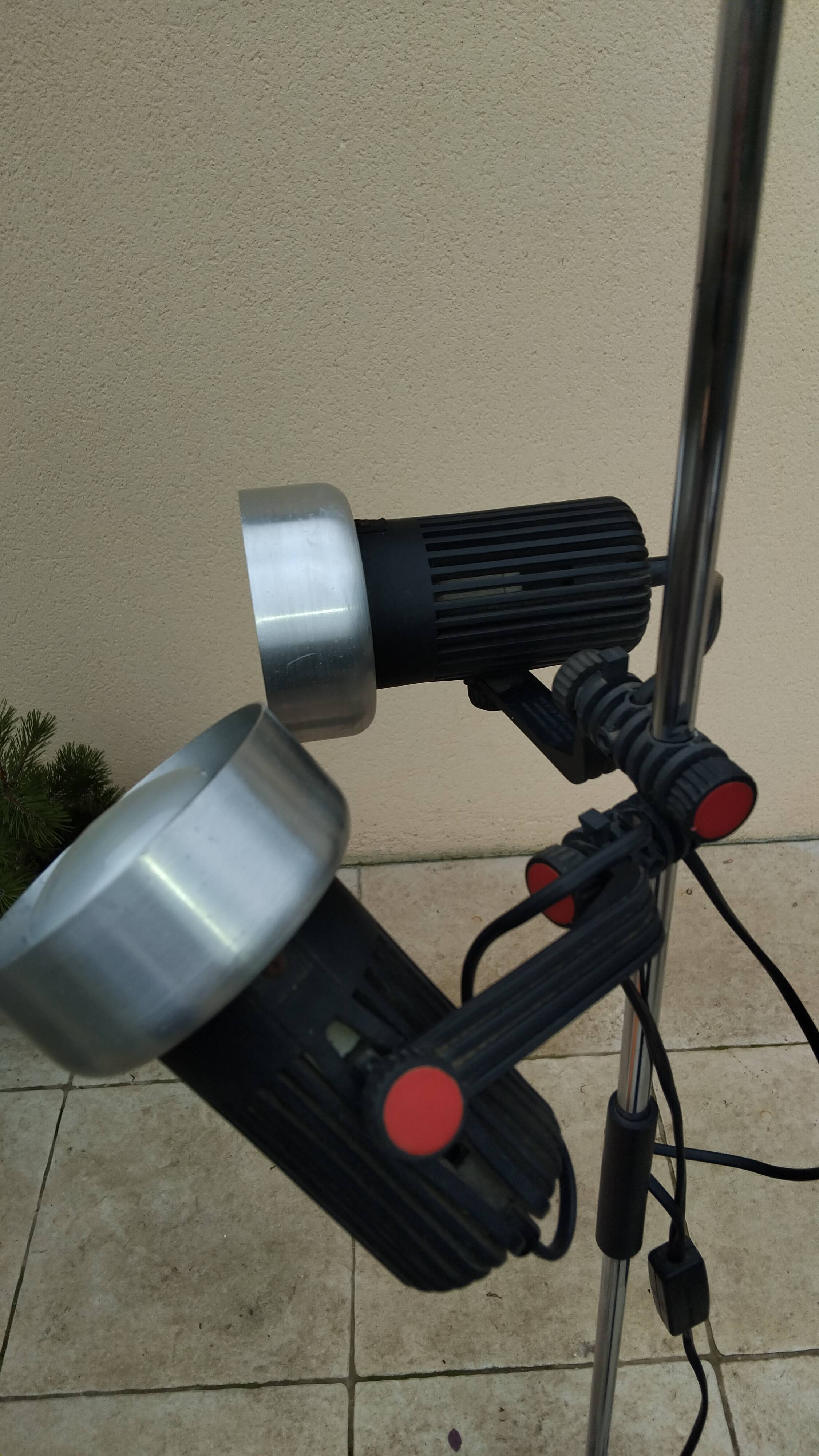 Lampadaire vintage à 2 spots des années 70 édité par Miwi