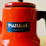 Vintage coffee maker in red enameled metal and Bakelite