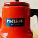 Vintage coffee maker in red enameled metal and Bakelite