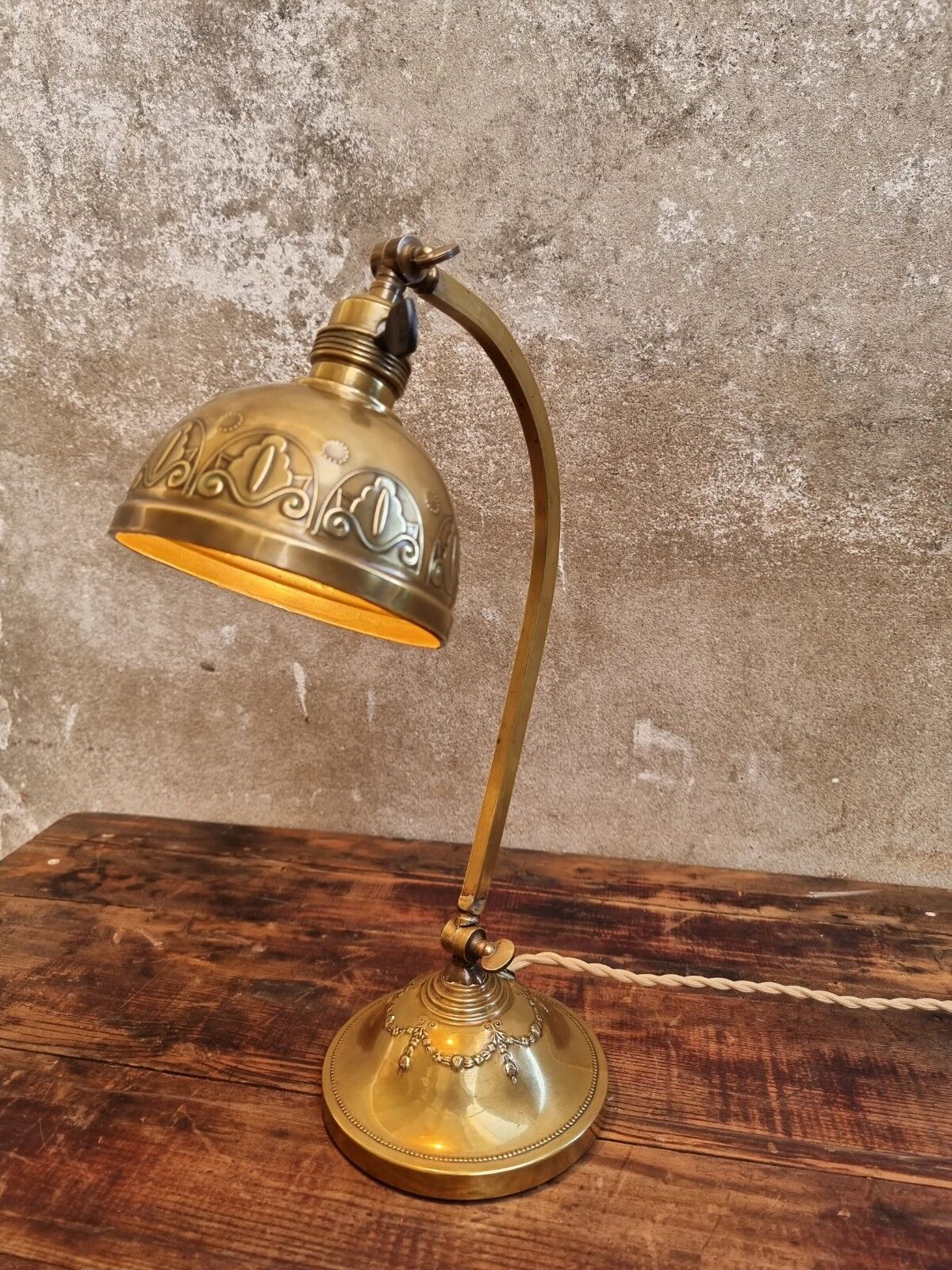 Antique table lamp copper desk lamp