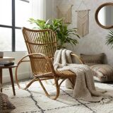 Vintage rattan armchair / single seat armchair / lounge chair