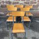 6 chaises d'école vintage en métal et bois design Mid-century vintage 1960
