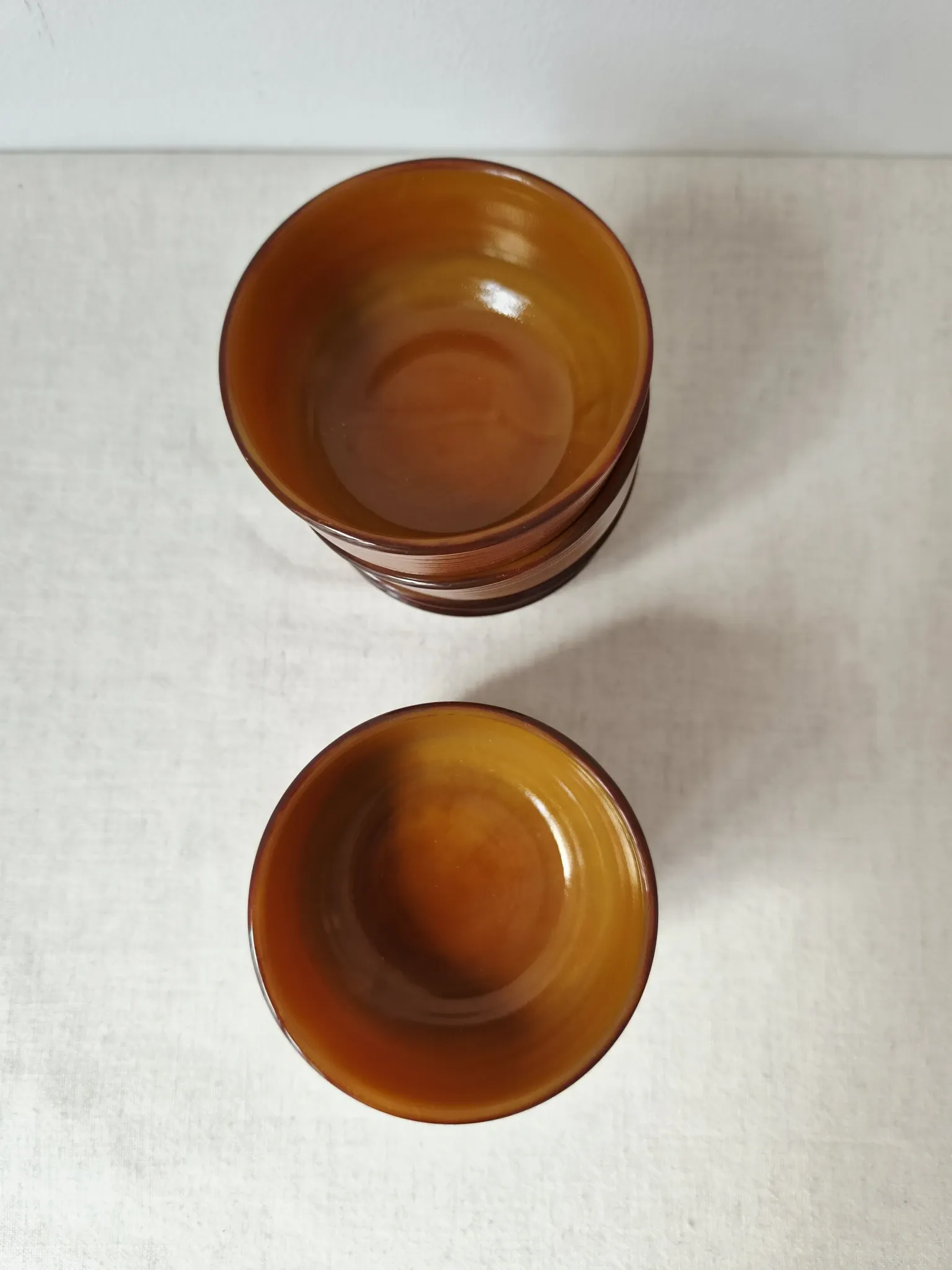Lot de 7 petites coupelles vintage modèle "Volcan" '70s - Arcopal 