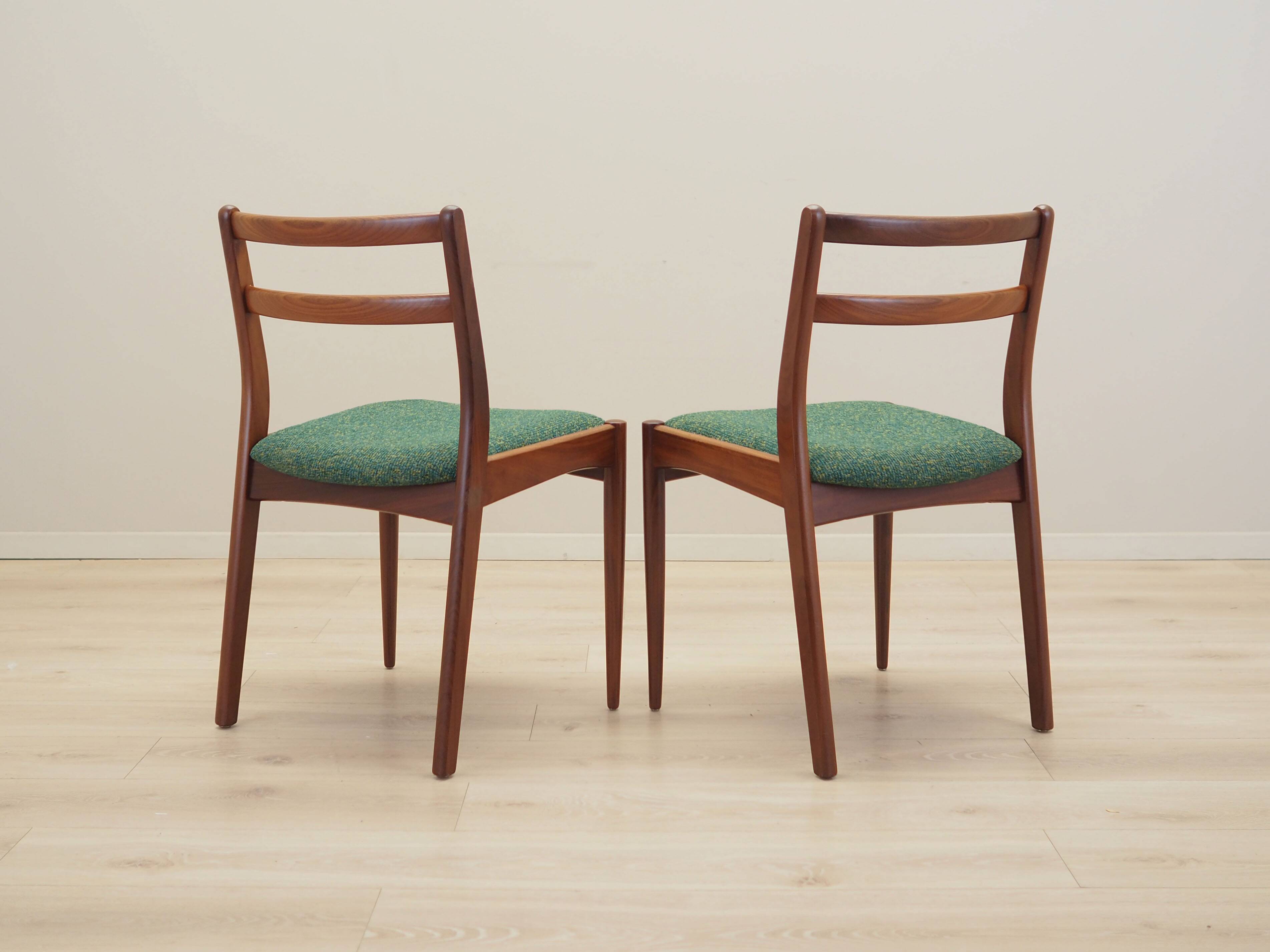 Set of two teak chairs, Danish design, 1970s, production: Denmark