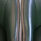 Set of 2 Green Cowhide Leather and Wooden Side/Dining/Office Chairs