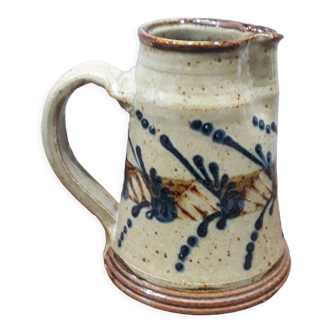 Hand-decorated and signed berry earthen pitcher