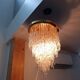 Murano Italy 1970s Wavy Crystal Cascade Chandelier