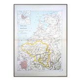 Netherlands and Belgium, period map, 1887, Authentic.