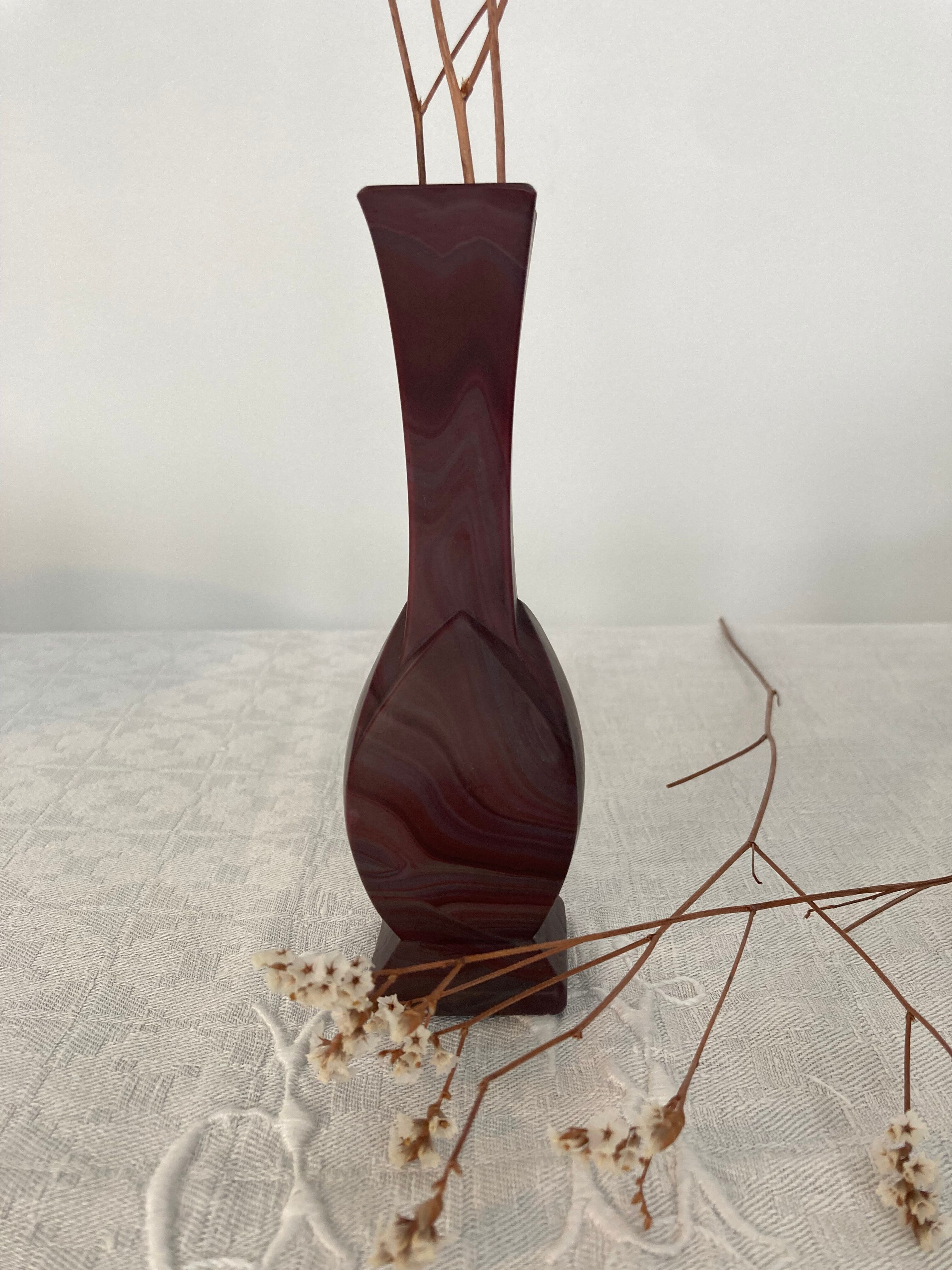 Vase soliflore glass paste Art Nouveau signed Sèvres