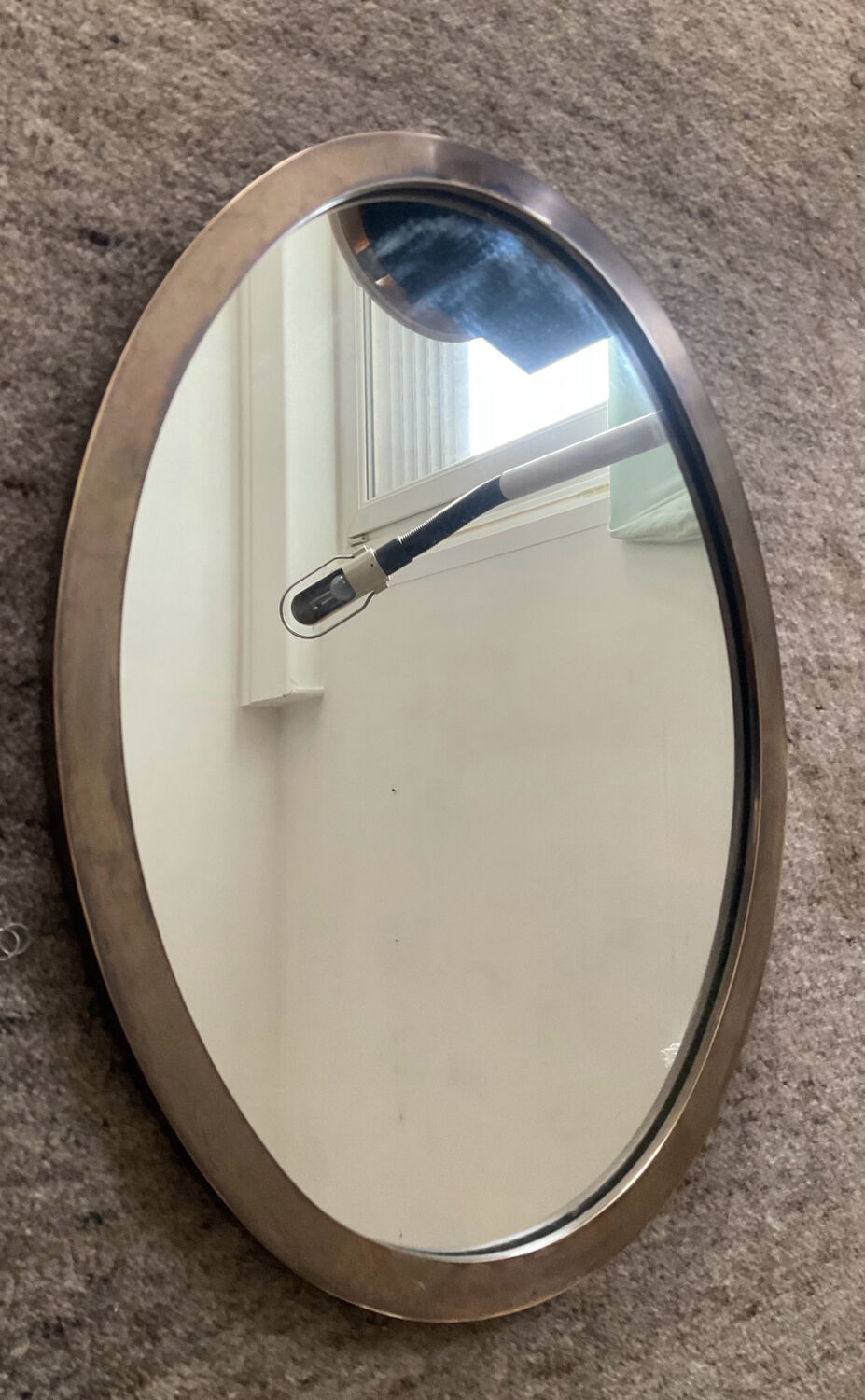 Vintage medallion mirror in solid bronze