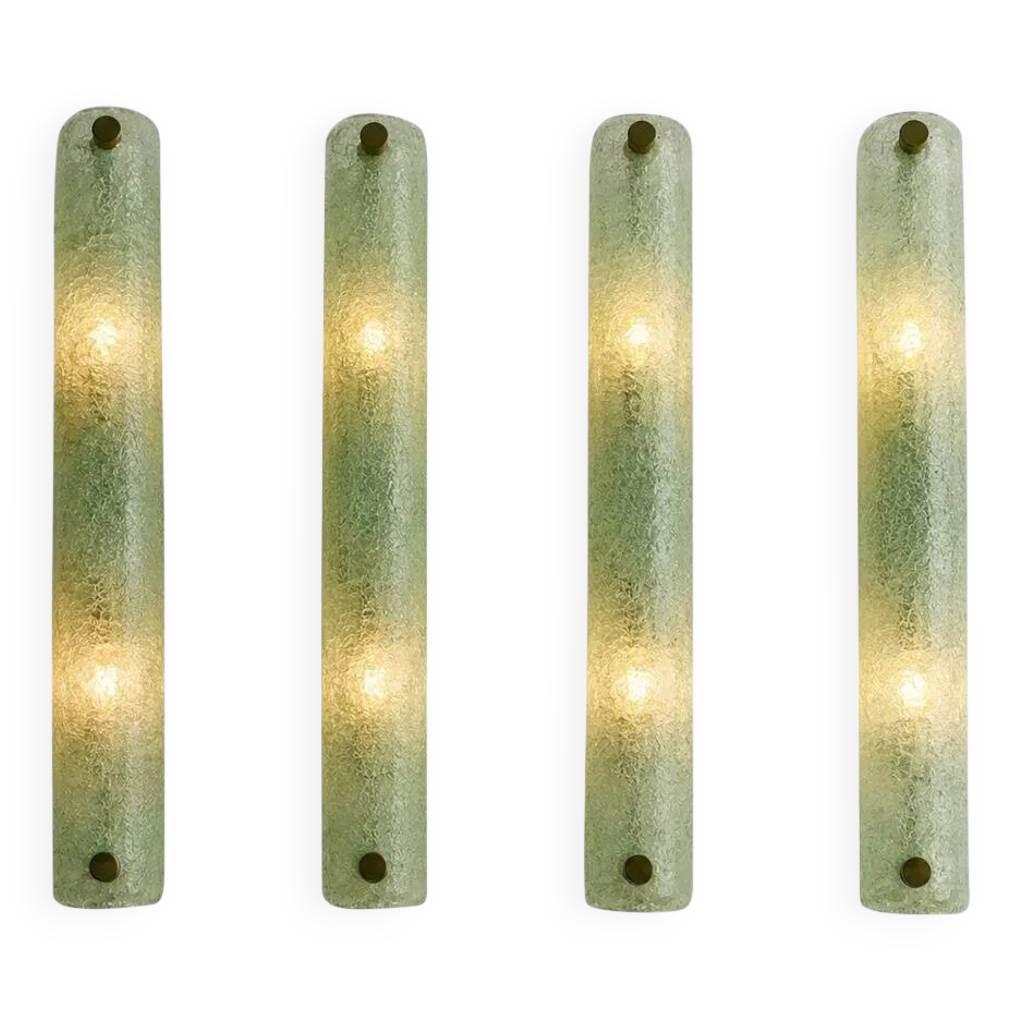 Contemporary Modern Green Graniglia ”Canalina" Murano Glass Wall Sconce-Set
