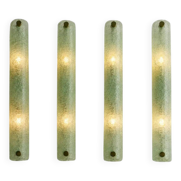 Contemporary Modern Green Graniglia ”Canalina" Murano Glass Wall Sconce-Set
