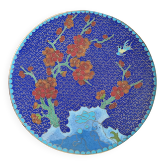 Cloisonné Wall Plate, Mid 20th Century