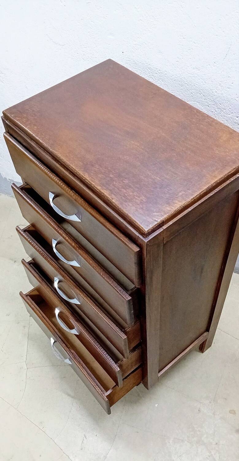 Scandinavian bedside chest of drawers mid-century vintage compass feet