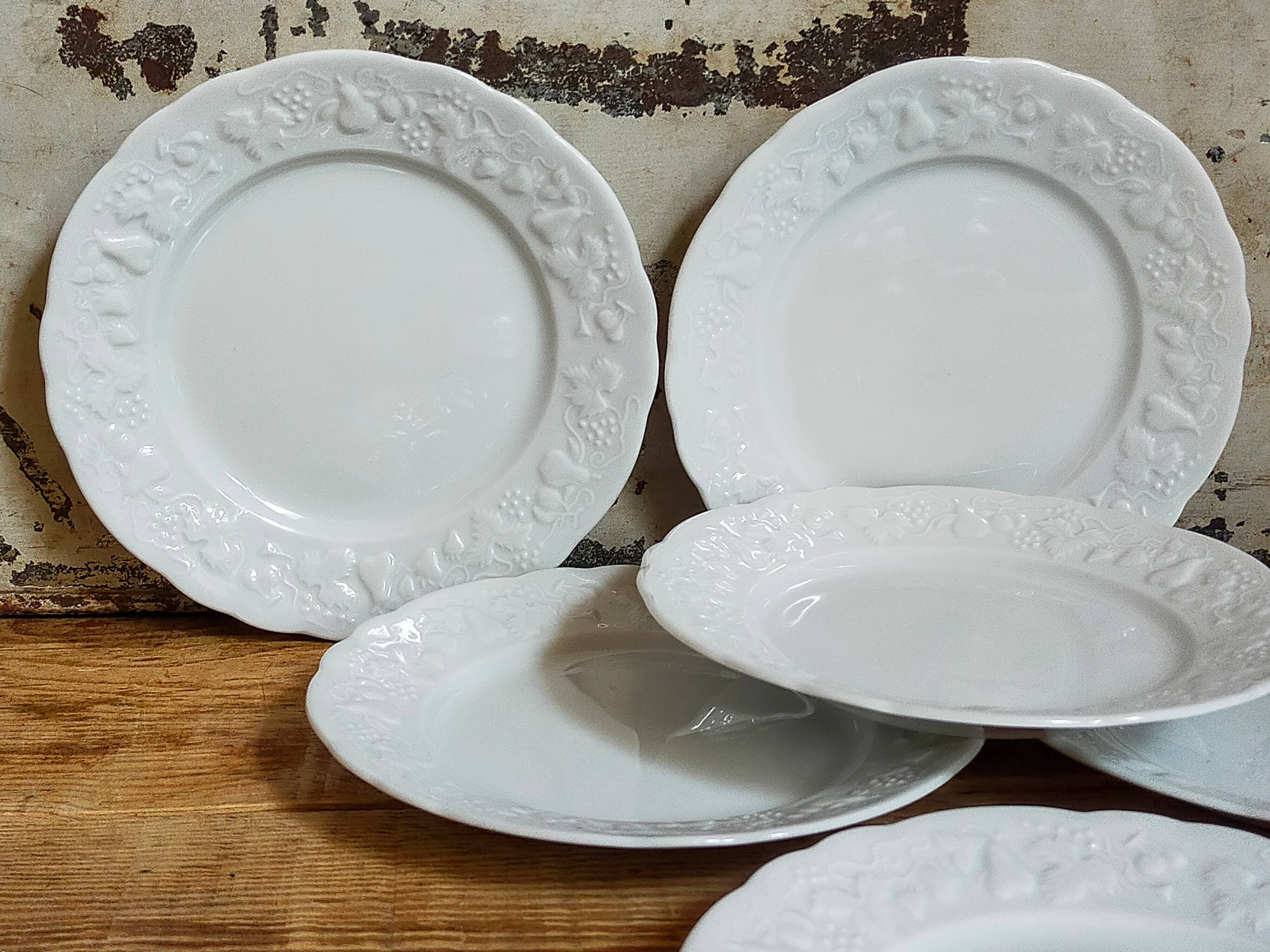 Six vintage Philippe Deshoulières Limoges California porcelain bread plates