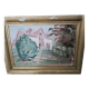 Oil painting on hardboard - Bourgeois house Signed Henri (Missing)
