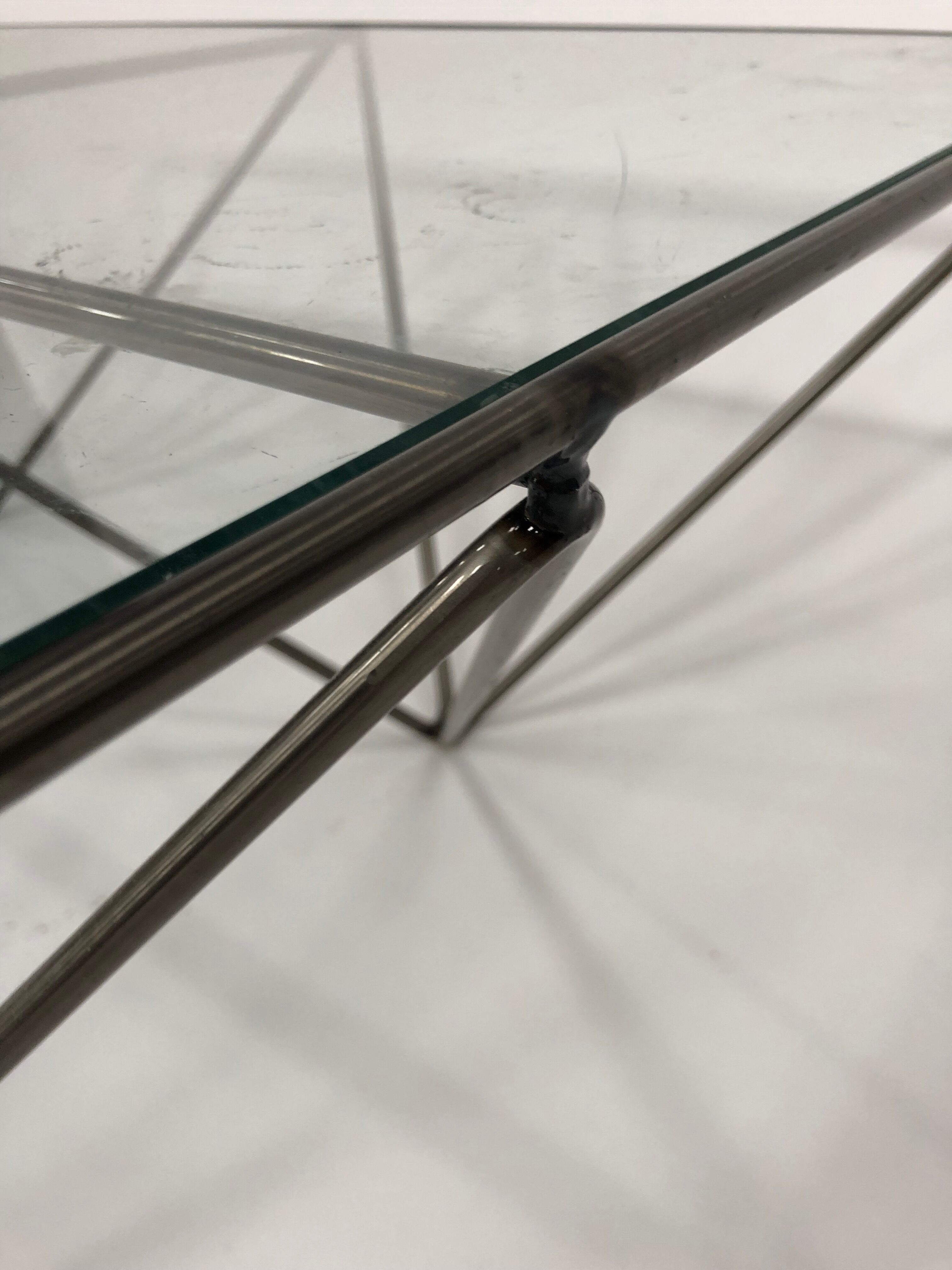 Table low vintage 60s/70s design steel wire