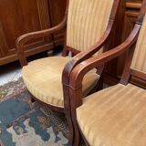 Pair of XIXth armchairs in solid walnut