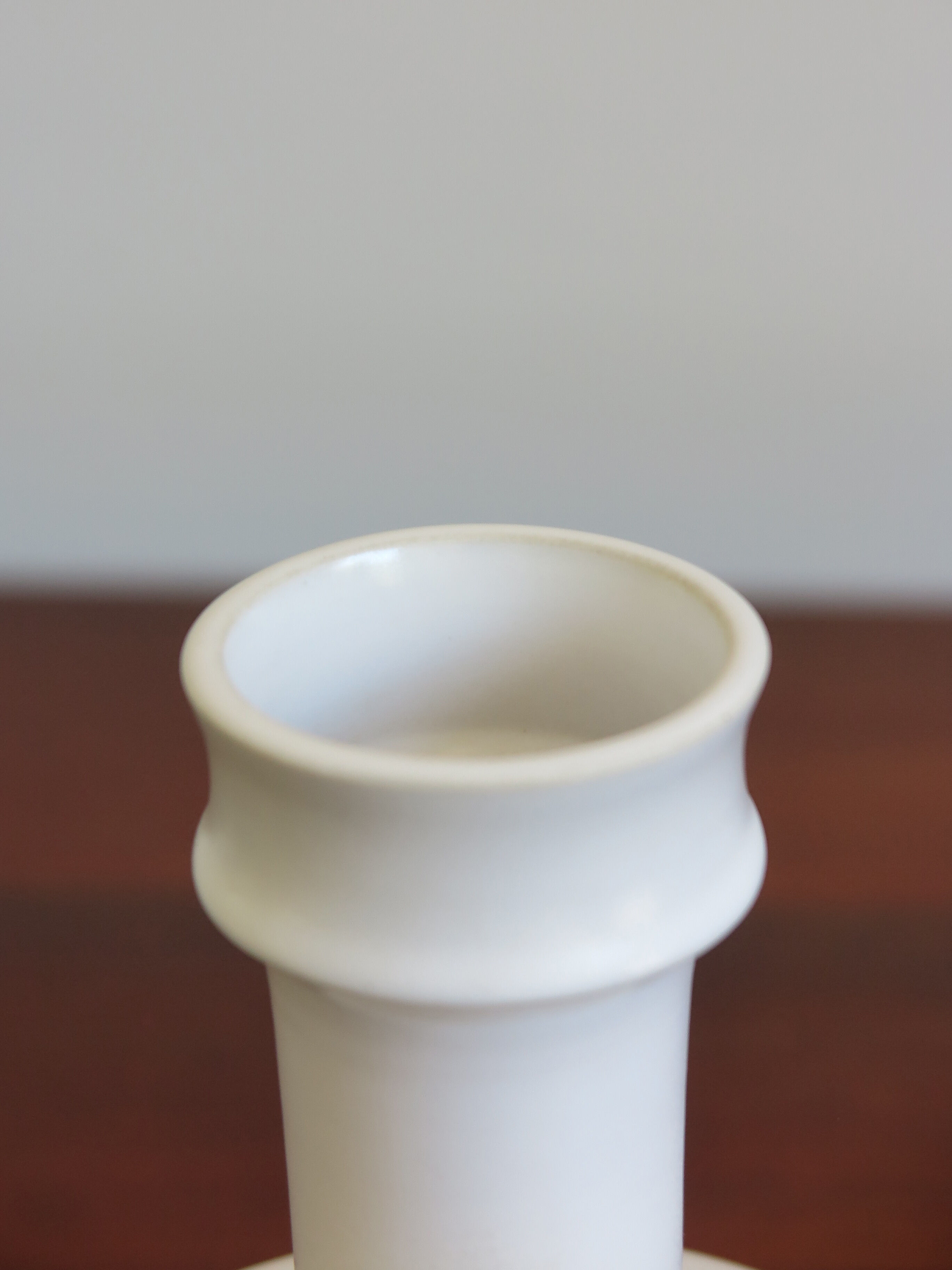 Franco Bucci Italian white ceramic bottle vase, 1970s