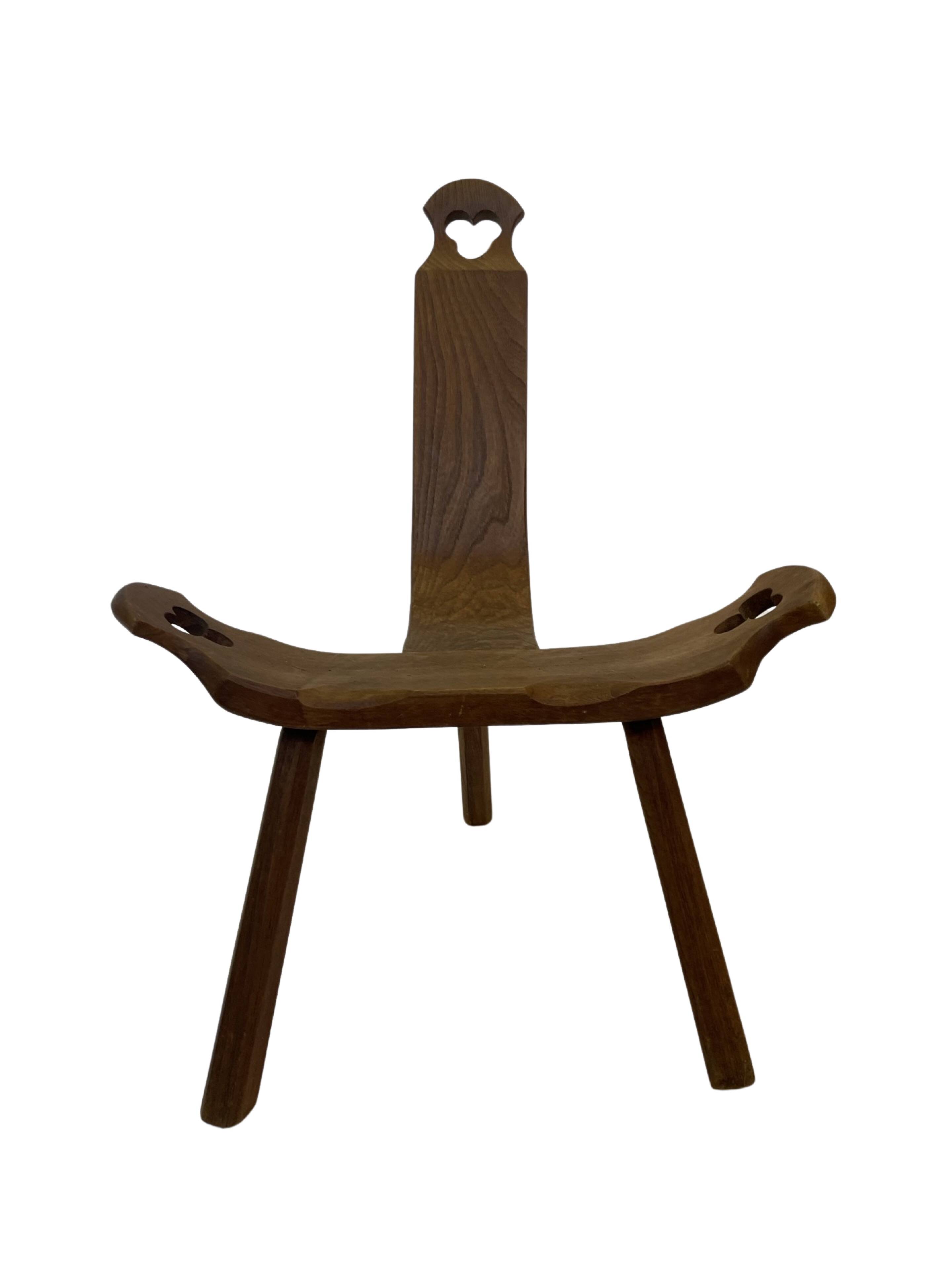 Vintage Spanish chair  stool brutalist design