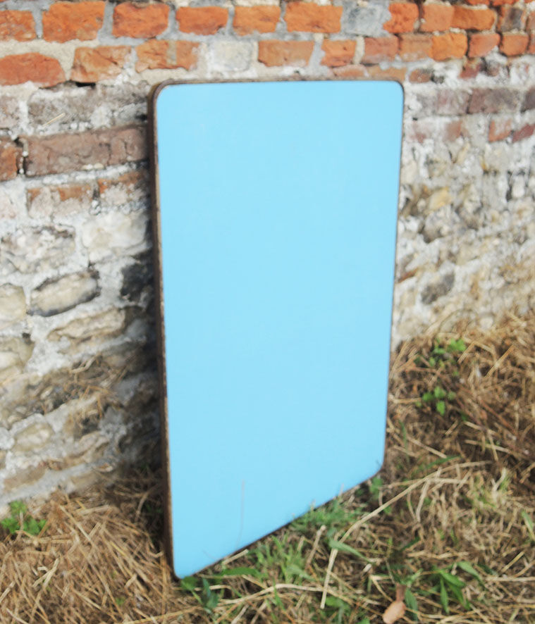 Old Foldable Camping Table Turquoise Blue