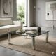 Vintage coffee table in chrome metal and glass, design, Italy, 1960s-70s.