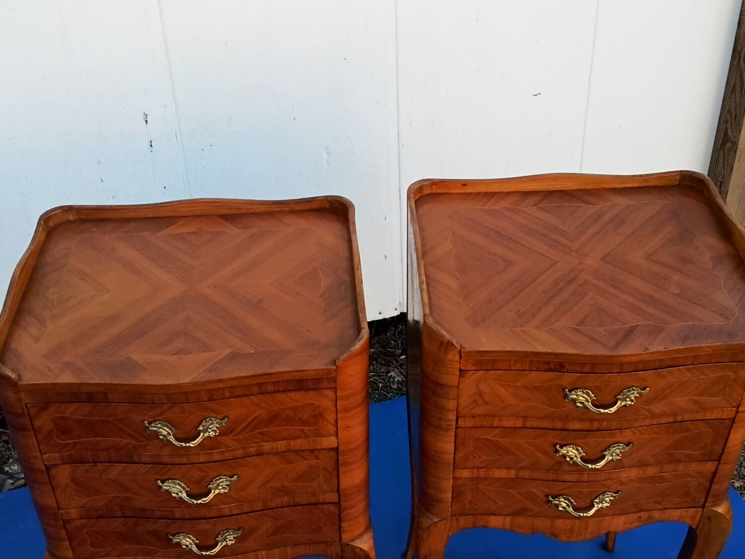 Pair of rosewood bedside tables