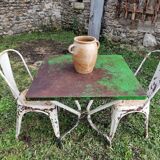 Vintage French Garden Set - Iron Table and 2 Chairs, 1950s