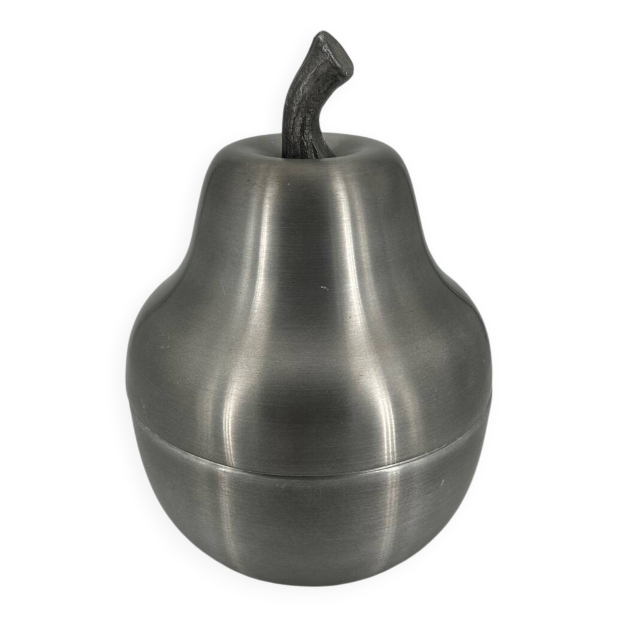 Brushed aluminum pear-shaped ice bucket