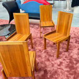 Lot de 4 chaises de salle à manger italiennes en orme par Romanutti, Italie, années 1970