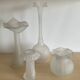 Set of 4 vintage frosted glass vases
