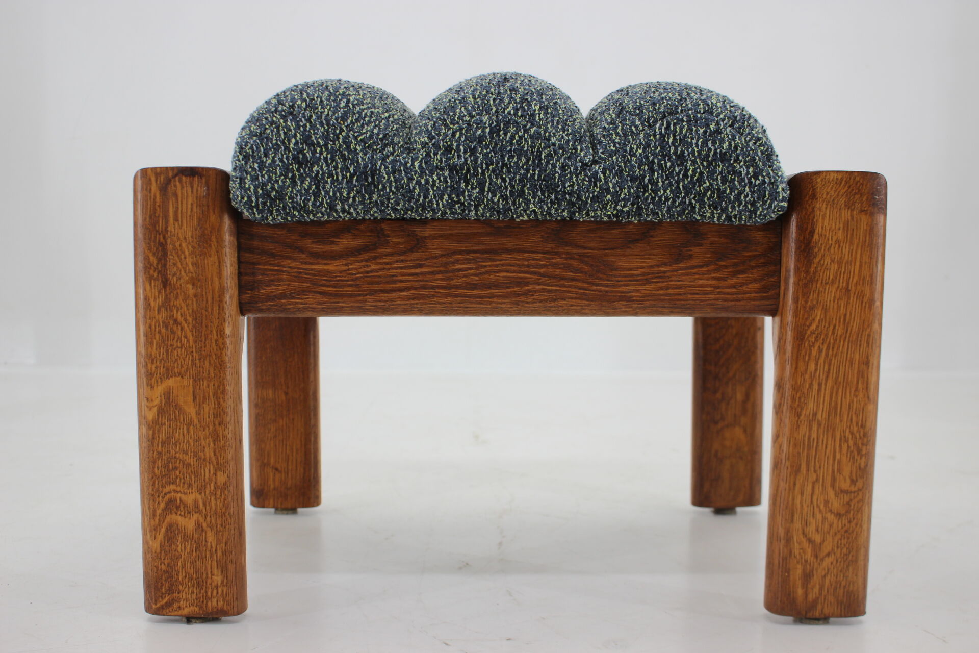 1960s pair of armchairs with stools in oak, Finland