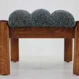 1960s pair of armchairs with stools in oak, Finland