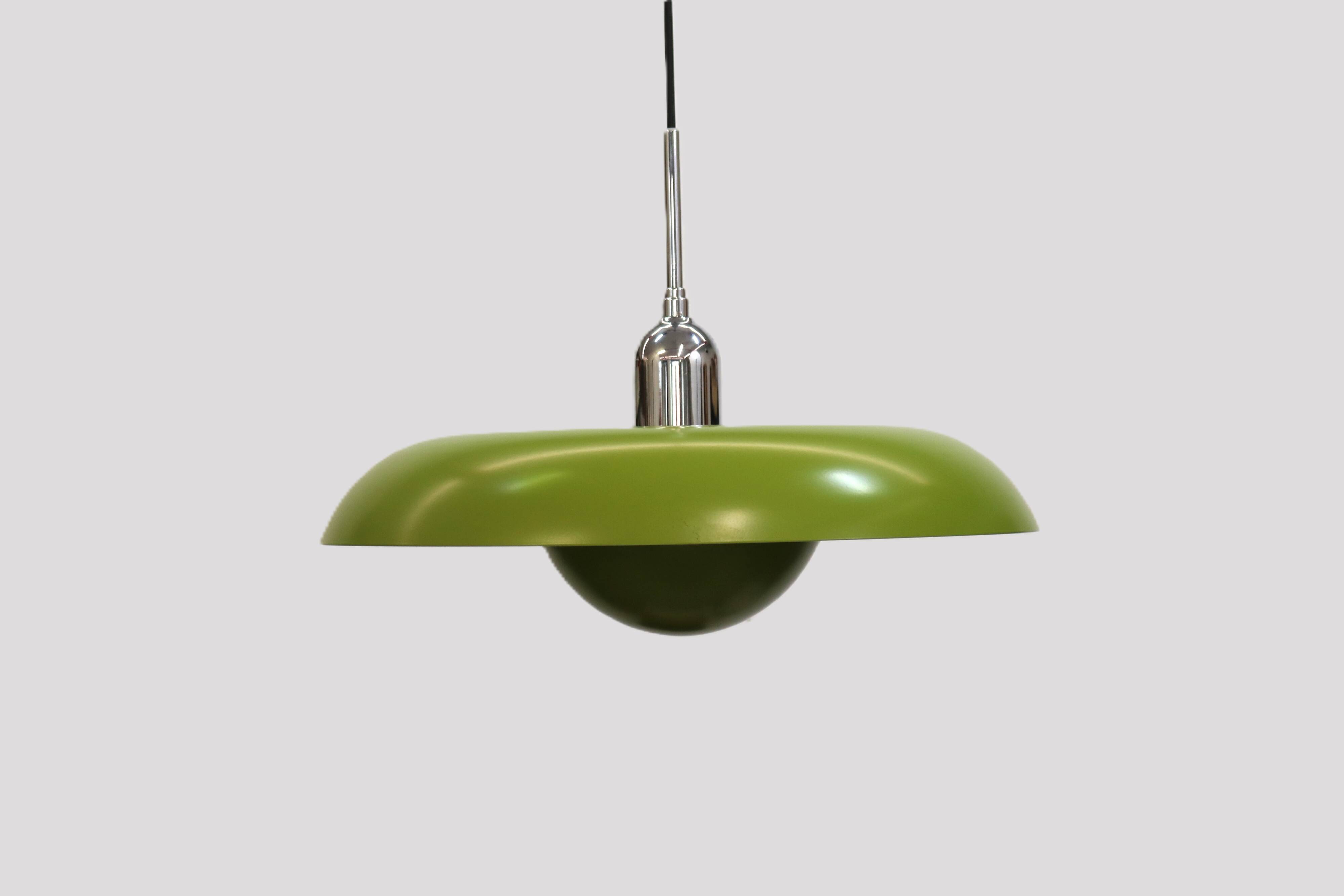 Vintage lime green Piet Hein RA-400 Pendant Lamp: Danish Modern Lighting -