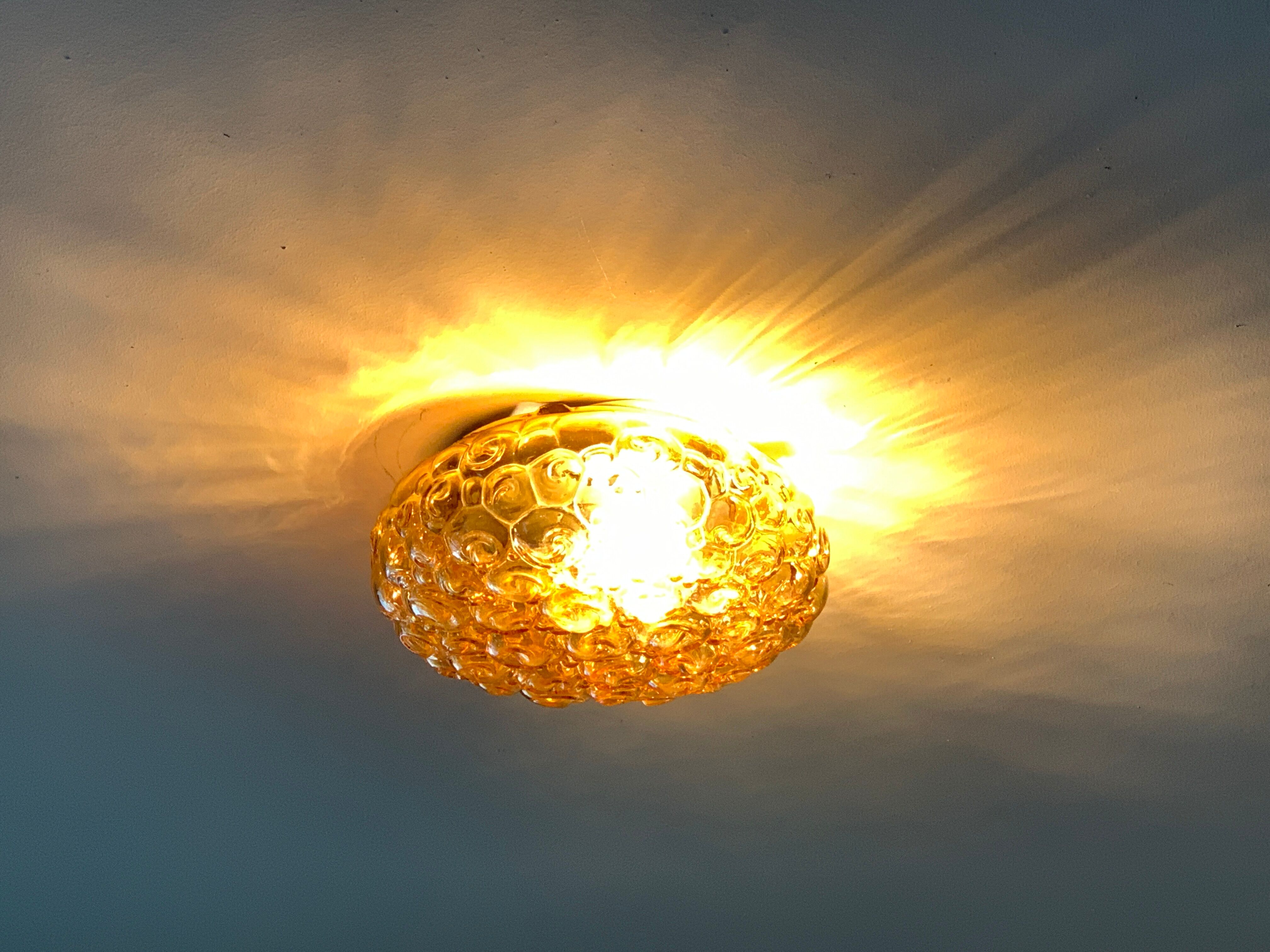 Ceiling lamp or wall lamp in glass, design Helena Tynell, 1960