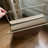 Vintage velvet magazine rack