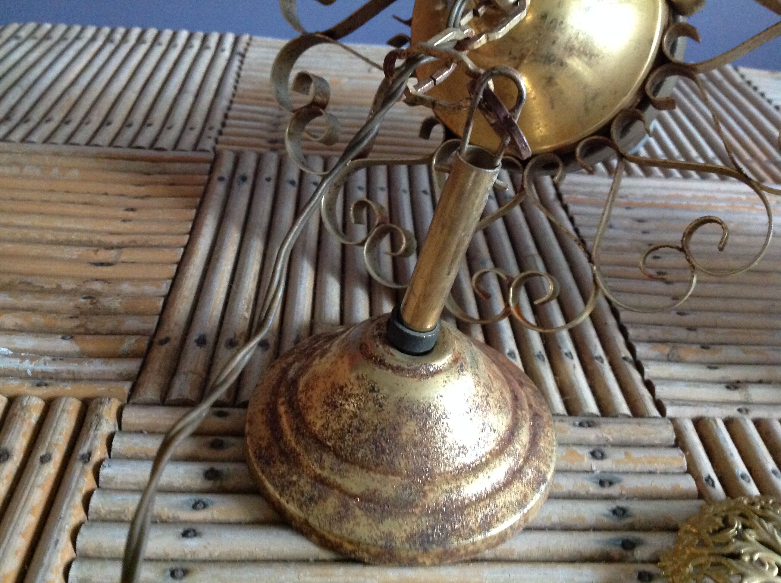 Glass and brass hanging